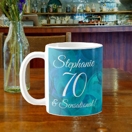Abstrakt Ocean Blue Aquamarin 70 und Sensational Kaffeetasse