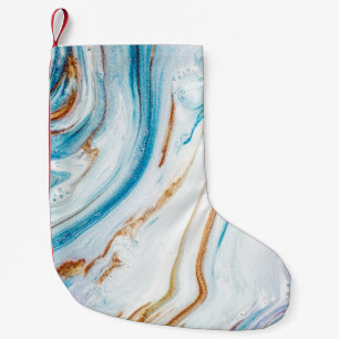 Abstrakt Ocean Luxury Marmor Wirbel Kleiner Weihnachtsstrumpf