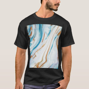 Abstrakt Ocean Luxury Marmor Wirbel T-Shirt