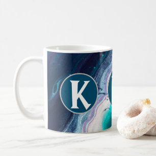 Abstrakt Ocean Monogram Kaffeetasse
