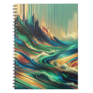Abstrakt Ocean Wave Landscape Notebook Notizblock