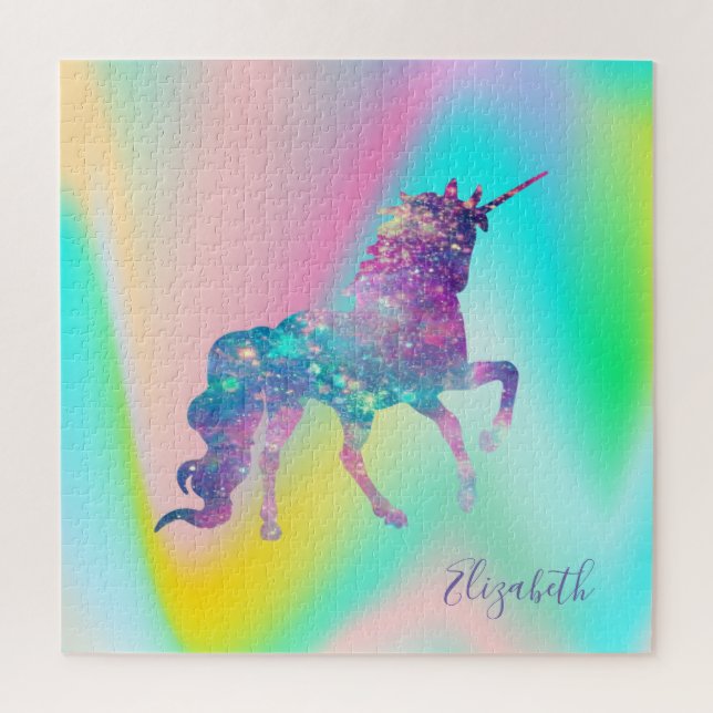 Abstrakt Ombre Unicorn Holographic Puzzle (Vertikal)