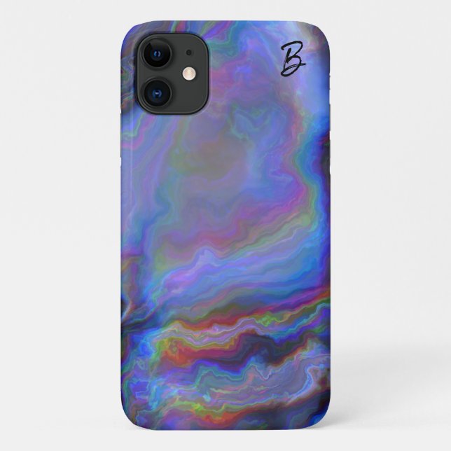 Abstrakt Opal Agate Personalisiert Phone Case (Rückseite)