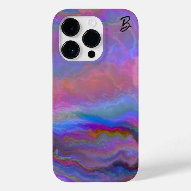 Abstrakt Opal Agate Personalisiert Phone Case (Rückseite)