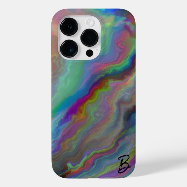 Abstrakt Opal Agate Personalisiert Phone Case (Rückseite)