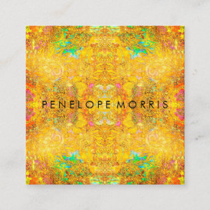 Abstrakt Orange Beauty Stylist Quadratische Visitenkarte