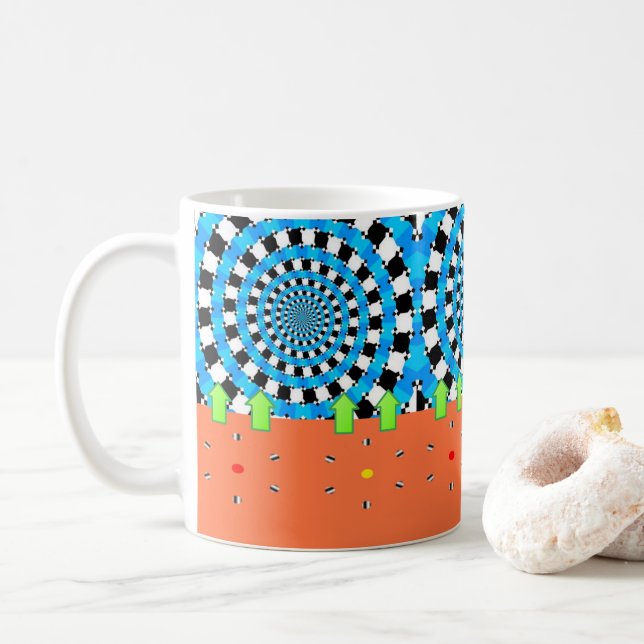 Abstrakt Orange Blue Tasse (Mit Donut)