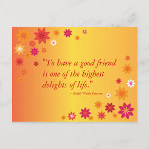 Abstrakt Orange Blume Friendshp Postcard Postkarte