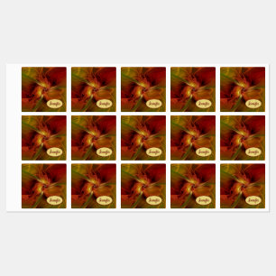 Abstrakt Orange Brown Green Fraktal Art Name Etiketten