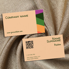 Abstrakt orange-gelb-rosa QR-Visitenkarte Visitenkarte