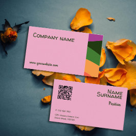 Abstrakt orange-gelb-rosa QR-Visitenkarte Visitenkarte