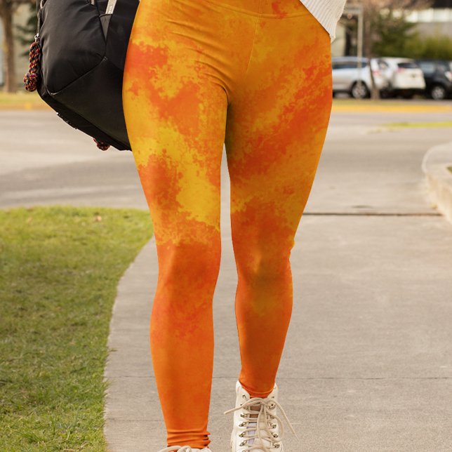 Abstrakt-orange-gelbe Diffusion Leggings (Von Creator hochgeladen)