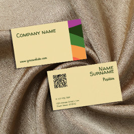 Abstrakt-orange-gelbe QR-Visitenkarte Visitenkarte