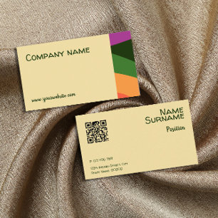 Abstrakt-orange-gelbe QR-Visitenkarte Visitenkarte