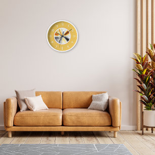 Abstrakt Orange Gradient Fraktal Art Uhr