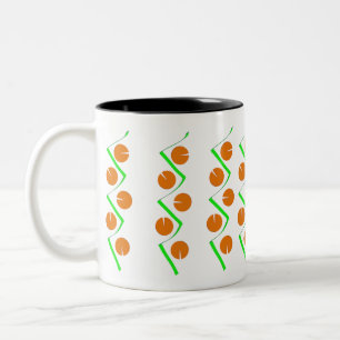 Abstrakt Orange Green Zweifarbige Tasse