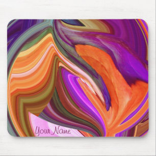 Abstrakt Orange Leaf Art Mousepad *personalize*