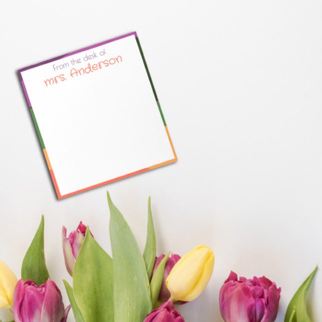 Abstrakt orange lila grüne Grenze Notizblock (Von Creator hochgeladen)