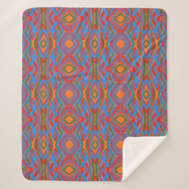 Abstrakt Orange Sherpadecke (Vorderseite)
