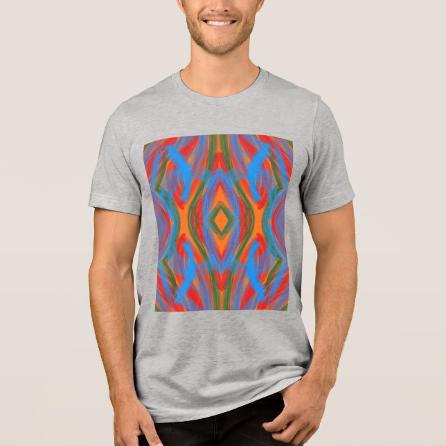 abstrakt orange Tri-Blend shirt (Vorderseite)