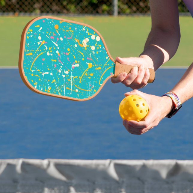 Abstrakt Paint Splash Pickleball Schläger (InSitu)