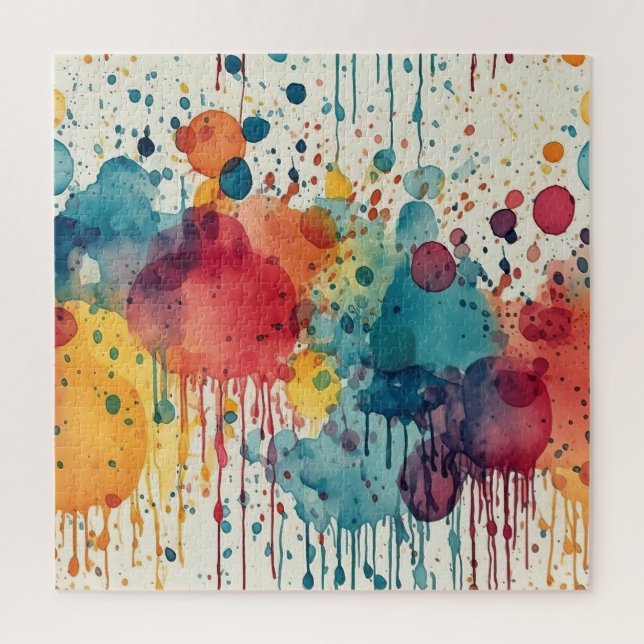 Abstrakt Paint Splats mehrfarbig Puzzle (Vertikal)