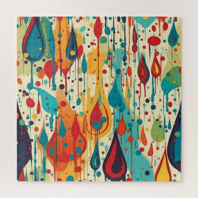 Abstrakt Paint Splats mehrfarbig Puzzle (Vertikal)