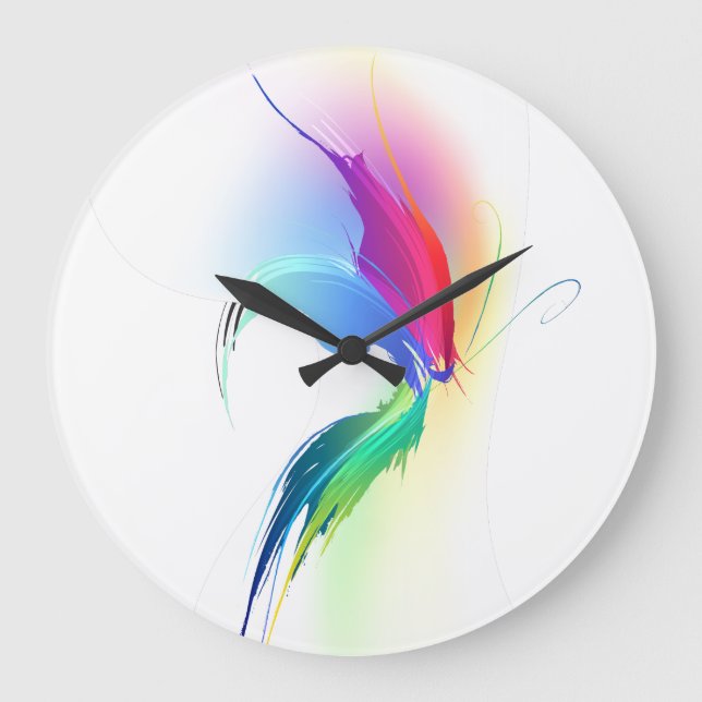 Abstrakt Paint Spritzer Butterfly Große Wanduhr (Vorderseite)