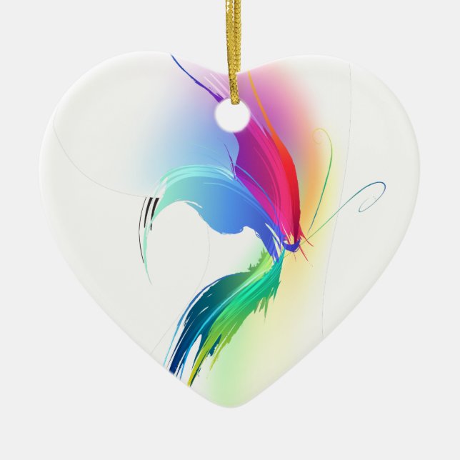 Abstrakt Paint Spritzer Butterfly Keramik Ornament (Vorne)