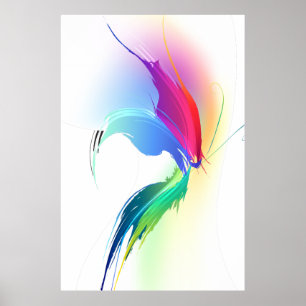 Abstrakt Paint Spritzer Butterfly Poster