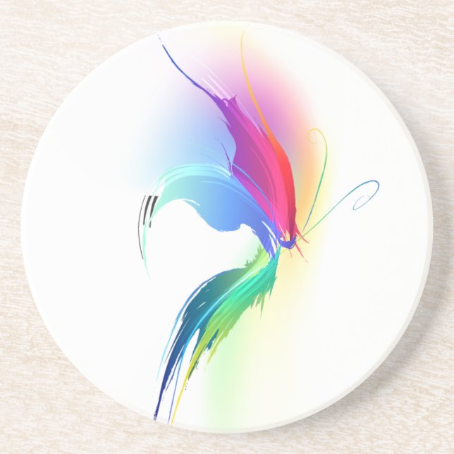 Abstrakt Paint Spritzer Butterfly Sandstein Untersetzer (Vorne)
