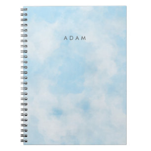 Abstrakt Pastel Blue Sky Clouds personalisieren Notizblock