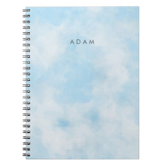 Abstrakt Pastel Blue Sky Clouds personalisieren Notizblock
