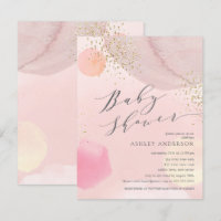 Abstrakt Pastel Circles Girl Baby Dusche Einladung