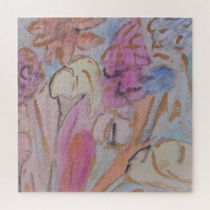 Abstrakt Pastel Floral Jigsaw Puzzle
