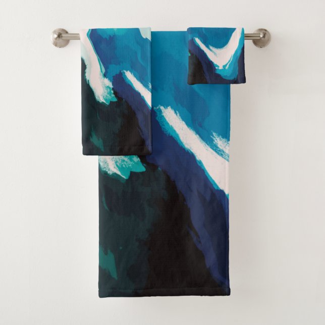 Abstrakt Pastel Paint Lagoon Edition Badhandtuch Set (Insitu)