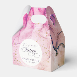 Abstrakt Pastel Pink Lila Navy Sweet 16 Geburtstag Geschenkschachtel