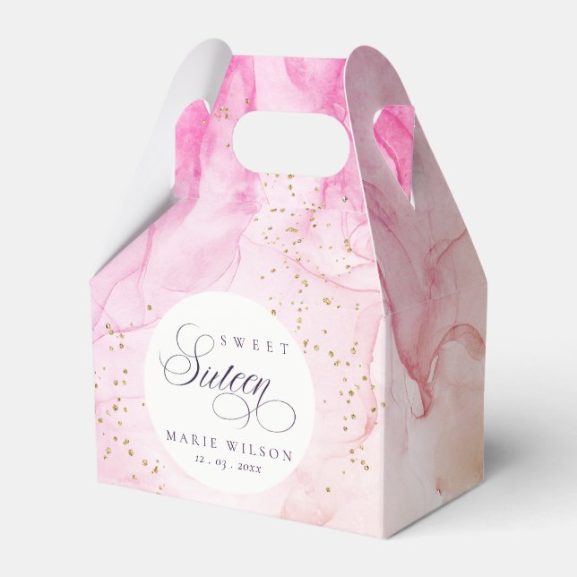 Abstrakt Pastel Pink Lila Sweet 16 Geburtstag Geschenkschachtel (Vorderseite)