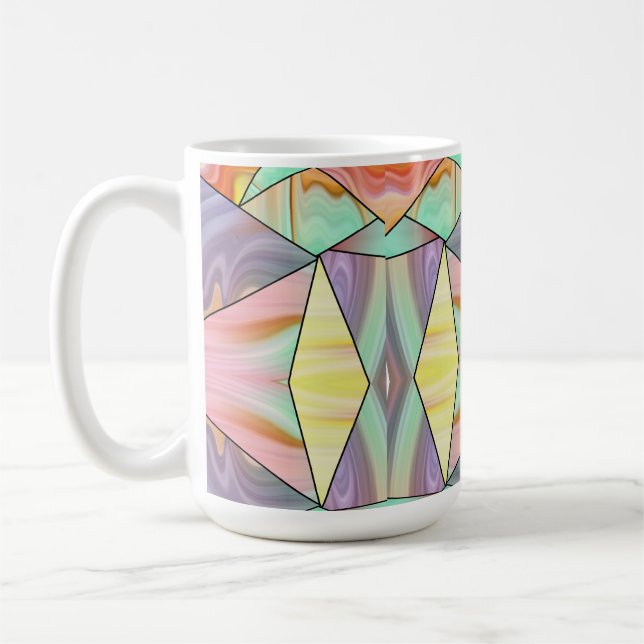 Abstrakt Pastell Fleckig Flüssig Marmor Geometrisc Kaffeetasse (Links)