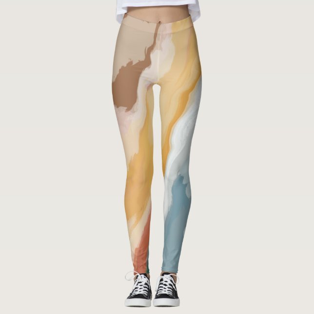 Abstrakt Pastell Paint Summer Edition Leggings (Vorderseite)