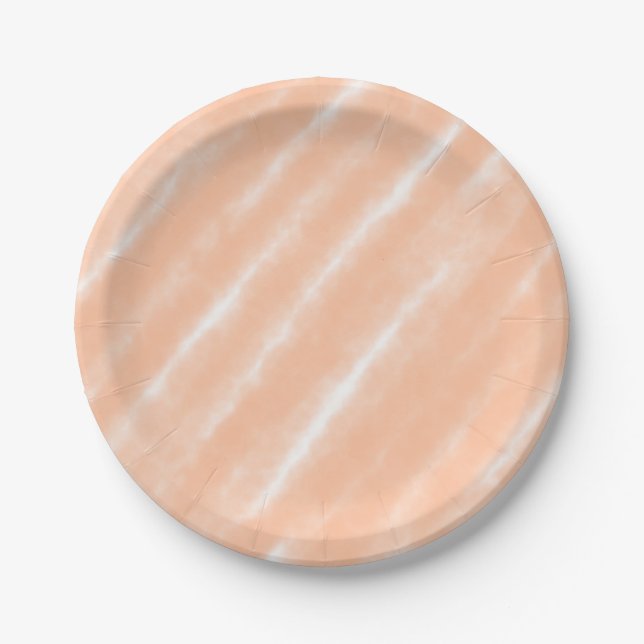 Abstrakt Peach Fuzz Wasserfarbe Moderne Minimalist Pappteller (Vorderseite)