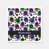 Abstrakt Peacock Feathers Pattern Napkins