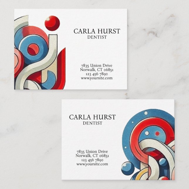 abstrakt personalisiert telefonnummerkarte (Vorne/Hinten)