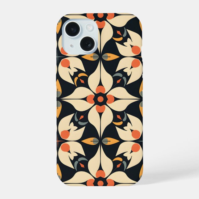 Abstrakt-Petal-Symphonie iPhone 15 Hülle (Rückseite)
