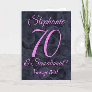 Abstrakt Pink Black 70 und sensationeller Geburtst Karte
