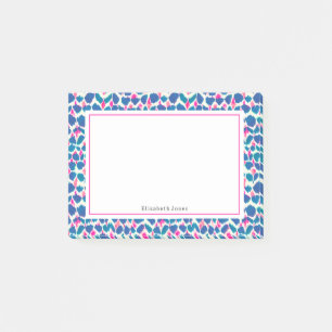 Abstrakt Pink & Blue Boho Dots Post-it Klebezettel
