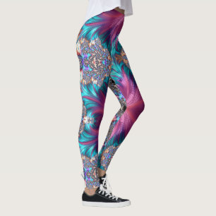 Abstrakt Pink Gold Grau Aqua Running Joggen Leggings