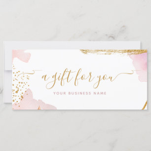 Abstrakt Pink Gold Script Watercolor Geschenkgutsc