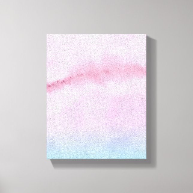Abstrakt Pink Horizon Wasserfarbe Landschaft Kunst Leinwanddruck (Vorderseite)