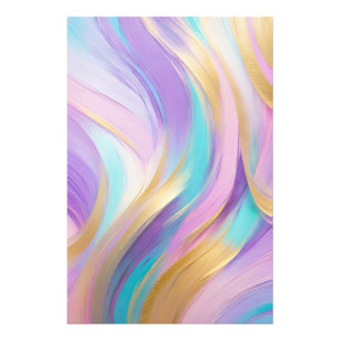 Abstrakt Pink Lilac Turquoise Gold Fotodruck